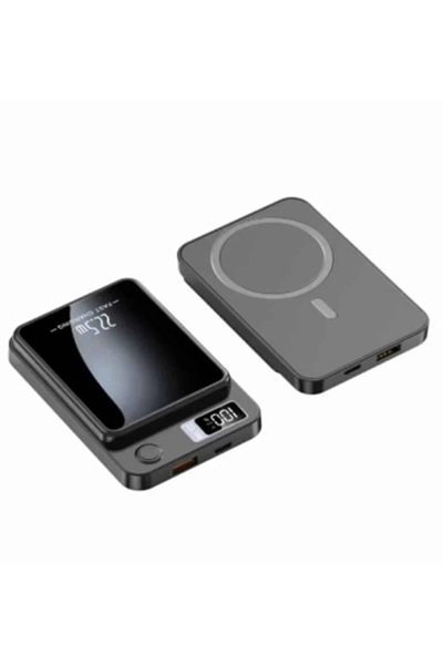 Magsafe Powerbank 10.000 mAh 22.5 Watt Hızlı Şarj Göstergeli Kablosuz Taşınabilir Şarj