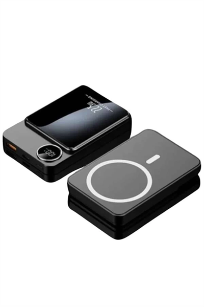Magsafe Powerbank 10.000 mAh 22.5 Watt Hızlı Şarj Göstergeli Kablosuz Taşınabilir Şarj