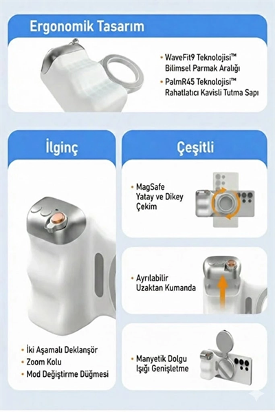 Magsafe Selfie Çubuğu Kamera Kolu Profesyonel Çekim Zoom