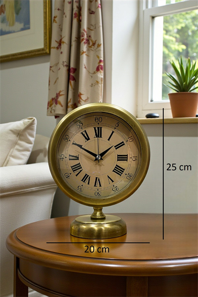 Majestic Time Eskitme 25 x 20 Cm Metal Masa Saati