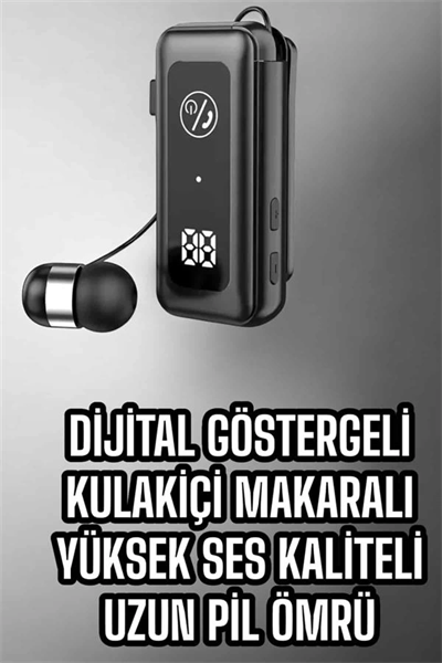 Makaralı Bluetooth Kulaklık Kulak İçi Dijital Göstergeli Yüksek Ses Kaliteli