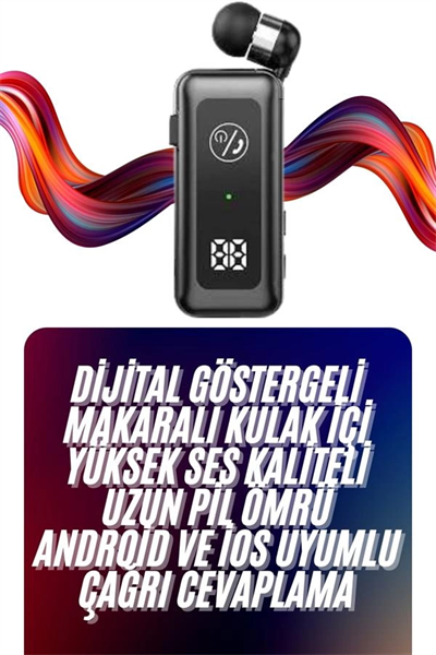 Makaralı Bluetooth Kulaklık Telefon Uyumlu Makaralı TF Kart Girişli Güç Göstergeli