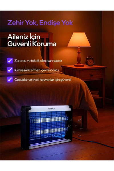 Makine formunda mavi ışıklı sinek ve böcek öldürücü kovucu, tehlikeli değil, 2x4 watt