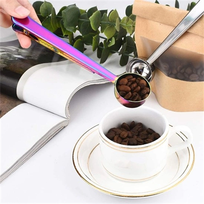 Mandallı Kahve Ölçü Kaşığı Renkli Çok Fonksiyonlu Paslanmaz Çelik Kaşık Bx40