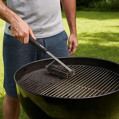 Mangal Izgara Temizleme Fırçası – Paslanmaz Çelik Telli, Uzun Saplı Grill Temizlik Aparatı Mangal Temizlik Fırçası (3936)