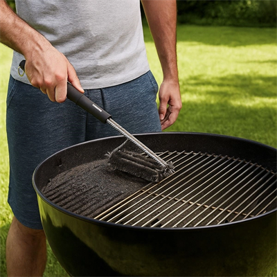 Mangal Izgara Temizleme Fırçası – Paslanmaz Çelik Telli, Uzun Saplı Grill Temizlik Aparatı Mangal Temizlik Fırçası Bx40