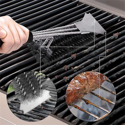 Mangal Izgara Temizleme Fırçası – Paslanmaz Çelik Telli, Uzun Saplı Grill Temizlik Aparatı Mangal Temizlik Fırçası Bx40