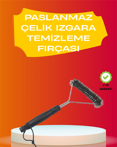 Mangal Izgara Temizleme Fırçası Pas Tutmaz Çelik Telli