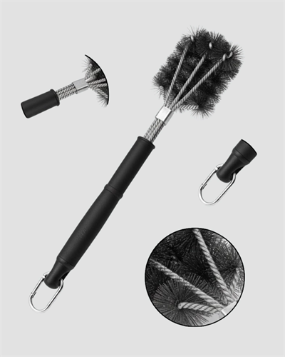 Mangal Izgara Temizleme Fırçası Paslanmaz Çelik Telli Uzun Saplı