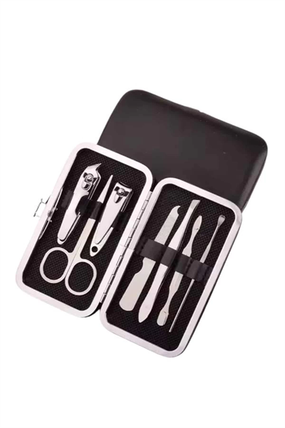 Manikür Pedikür Seti 7 Parça Tırnak Makası Kaş Makası Cımbız Çantalı