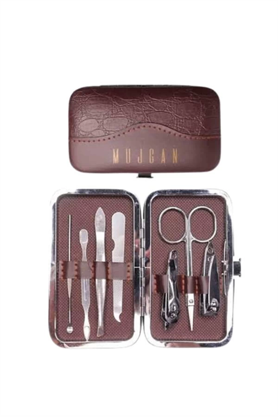 Manikür Pedikür Seti 7 Parça Tırnak Makası Kaş Makası Cımbız Çantalı