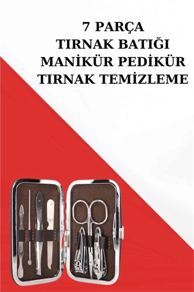 Manikür Pedikür Seti 7 Parça Tırnak Mantarı Tırnak Batığı Temizleme Taşınabilir