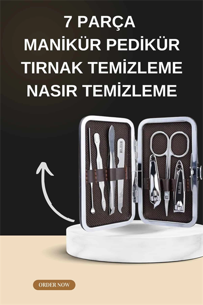 Manikür Pedikür Seti İkili Set El ve Ayak Bakımı Nasır Temizleme Protez Tırnak Çıkarma