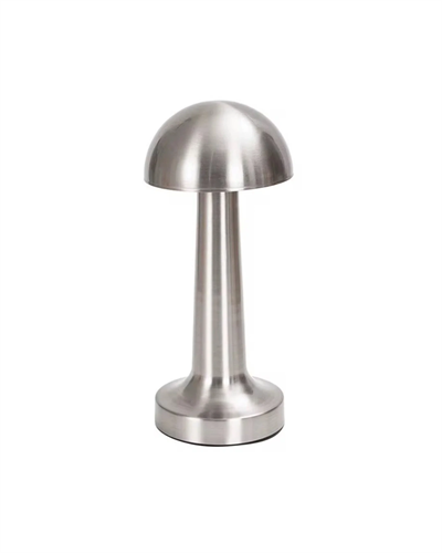 Mantar Masa Lambası Dokunmatik 3 Renk Işık Şarjlı Kablosuz Modern Krom Tasarım