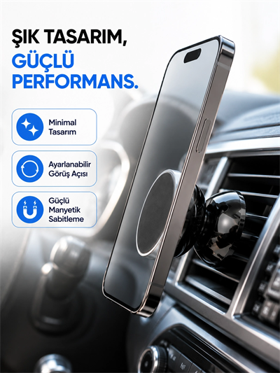 Manyetik Araç İçi Telefon Tutucu Güçlü Mıknatıslı