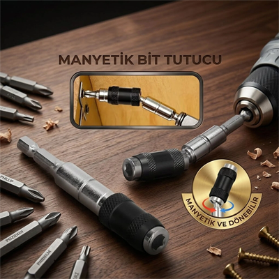 Manyetik Bit Tutucu - Mafsallı - Döner Başlık