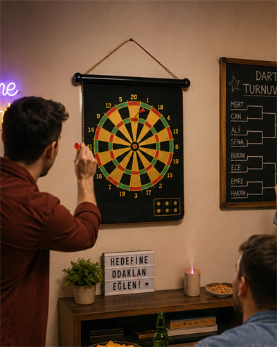 Manyetik Dart Oyunu Katlanabilir Güvenli Dart Seti 6 Ok Hediyeli