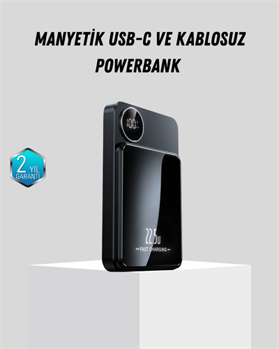 Manyetik Güç Bankası 15W Kablosuz 20W PD Hızlı Şarj