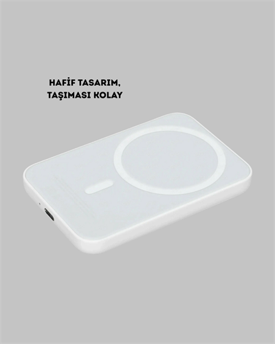 Manyetik Kablosuz Powerbank – iPhone 12/13/14/15 Uyumlu, Hızlı Şarjlı, Ultra Hafif