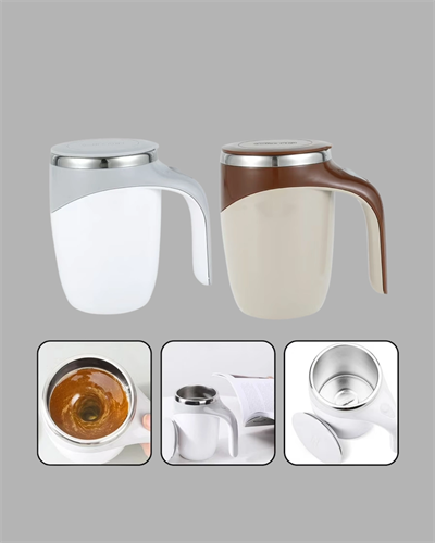 Manyetik Karıştırıcı Kupa USB Şarjlı Otomatik Karıştırma Çift Katmanlı