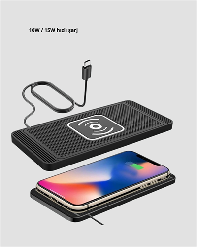 Manyetik Şarj Pedi 7.5W 10W 15W Hızlı Şarj Kaymaz Tabanlı
