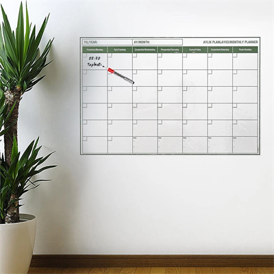 Manyetik Yapışkanlı Bir Aylık Program Planlayıcı Takvim 85x56 Cm Bx40