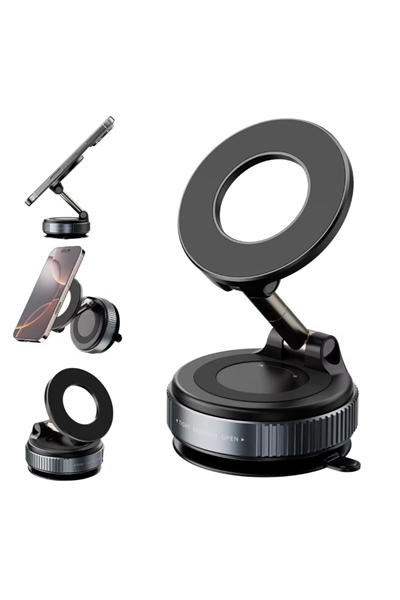 Manyetik vakumlu Araç İçi Telefon Tutucu - 360 Derece Dönebilen Ayaklı
