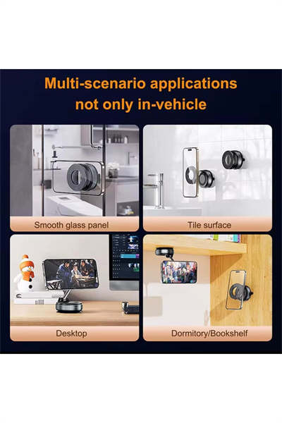 Manyetik vakumlu Araç İçi Telefon Tutucu - 360 Derece Dönebilen Ayaklı