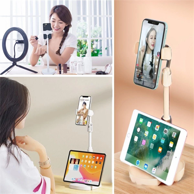 Masa Üstü Tablet Ve Telefon Tutucu Plastik Aparat Beyaz Telefon Standı Bx40