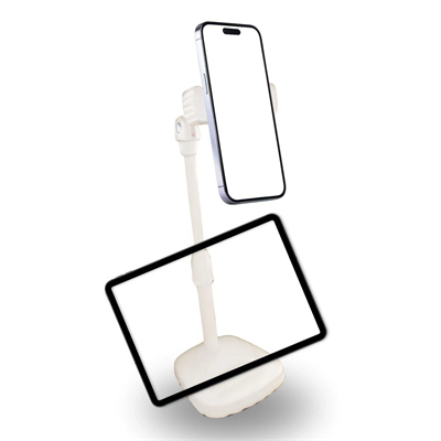 Masa Üstü Tablet Ve Telefon Tutucu Plastik Aparat Beyaz Telefon Standı Bx40