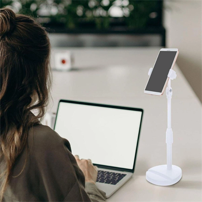 Masa Üstü Tablet Ve Telefon Tutucu Plastik Aparat Beyaz Telefon Standı Bx40