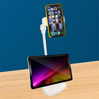 Masa Üstü Tablet Ve Telefon Tutucu Plastik Aparat Beyaz Telefon Standı Bx40