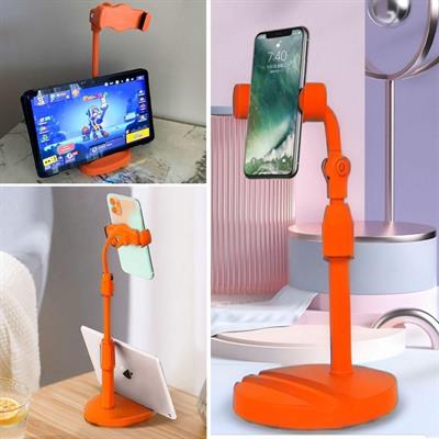 Masa Üstü Tablet ve Telefon Tutucu Plastik Aparat Turuncu Telefon Standı (3936)