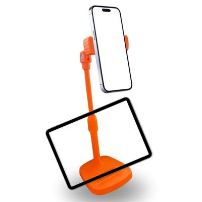 Masa Üstü Tablet ve Telefon Tutucu Plastik Aparat Turuncu Telefon Standı (3936)
