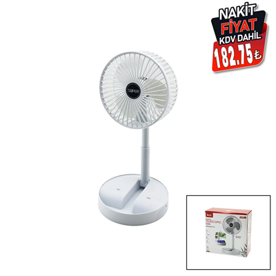 Masa Üstü Vantilatör Usb Şarjlı Katlanır Fan=16.4cm - Uzayan Ayak=12.5-19cm 180 Derece Dönebilen Telefonluklu Bwfn-11 Bx40