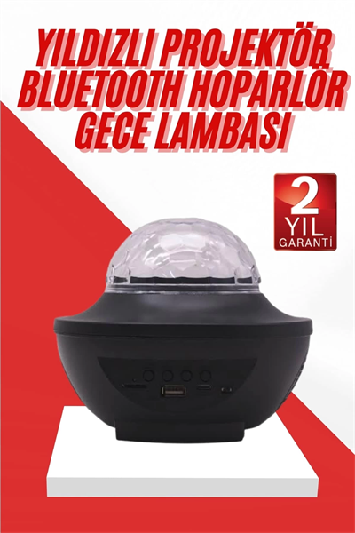 Masa ve Gece Lambası Renkli Projektör Işıklı Disko Topu Bluetooth Hoparlör