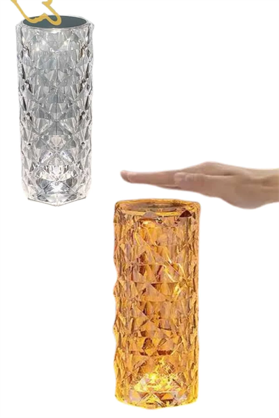 Masa ve Gece Lambası Şık ve Dayanıklı Sensörlü Şarjlı Kristal Lamba