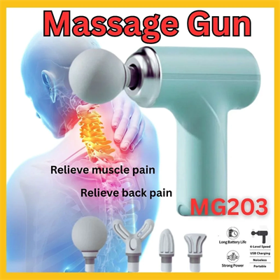 Masaj Tabancası Darbeli Titreşimli 4 Başlıklı Profesyonel Şarjlı Mini Masaj Aleti Bx40