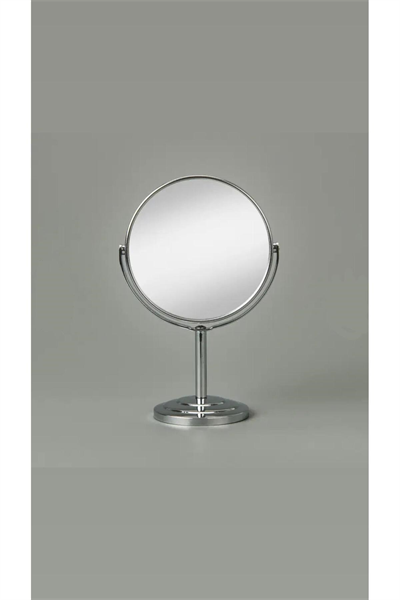 Masaüstü Ayaklı 360° Dönebilen Ev, Ofis, İşyeri, Seyahat İçin Mini Krom büyüteçli ayna 21x15