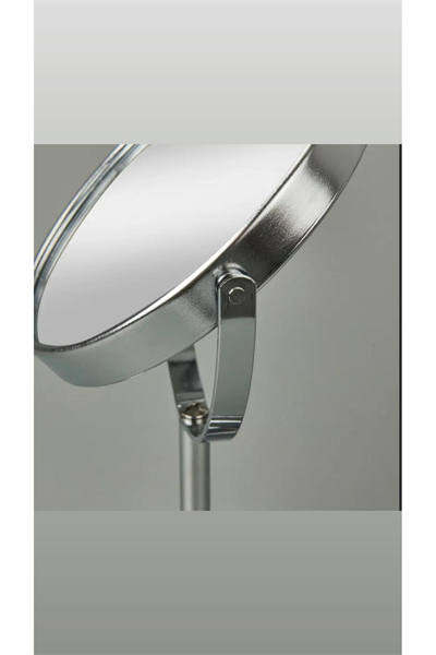 Masaüstü Ayaklı 360° Dönebilen Ev, Ofis, İşyeri, Seyahat İçin Mini Krom büyüteçli ayna 21x15