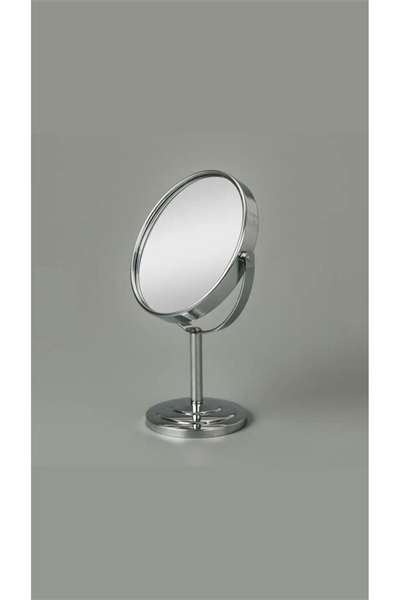 Masaüstü Ayaklı 360° Dönebilen Ev, Ofis, İşyeri, Seyahat İçin Mini Krom büyüteçli ayna 21x15