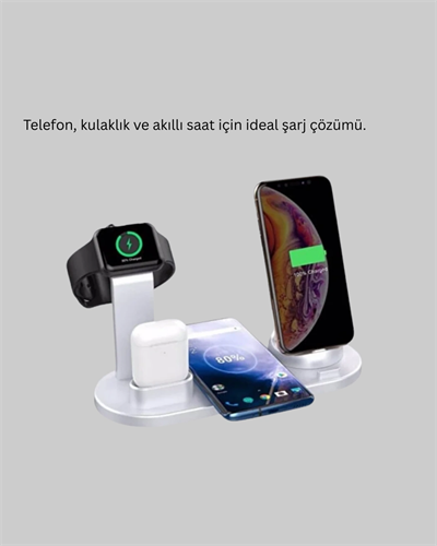 Masaüstü Düzenleyici 4’ü 1 Arada Kablosuz Şarj Aksesuarı Yeni Nesil