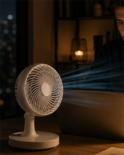 Masaüstü Mini Fan Sessiz Çalışan 2 Hızlı Otomatik Salınımlı Fan