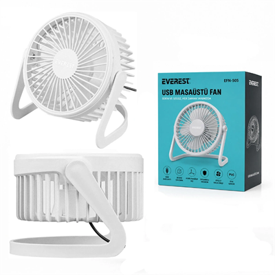 Masaüstü Mini USB Fan - PVC Gövdeli - 360° Ayarlanabilir