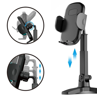 Masaüstü Telefon Standı 360 Derece Dönebilen Başlıklı Ayaklı Telefon Tripodu Bx40