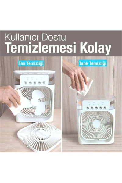 Masaüstü çok renkli 600ml 5 spreyli ışıklı vantilatör 2 yıl garantili - Elektronik