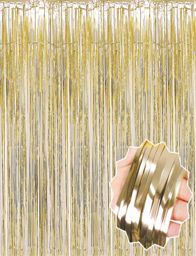 Mat Altın Püsküllü Kapı Perdesi - Parti, Bekarlığa Veda, Doğum Günü 1x2 M