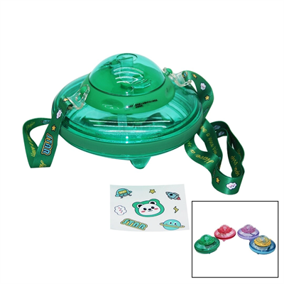 Matara Ufo Modeli Renkli Mika Kristal Suluk Matara Pipetli Taşıma Askılı 550ml