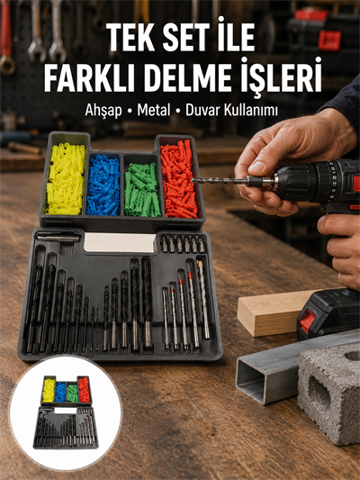 Matkap Ucu Seti Organizerli Çok Amaçlı Delme Uçları Yeni Nesil