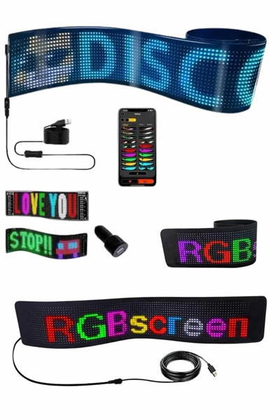 Matrix Led Cama Yapışan Telefon Kontrollü Panel Dijital Ekran Kumandalı